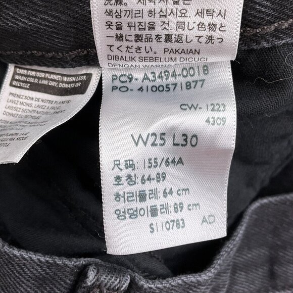 Levis‎ Jeans Women 25Wx30L ACT 26x28 Black Baggy Dad PC9-A3494-0018 Distressed - Picture 9 of 15